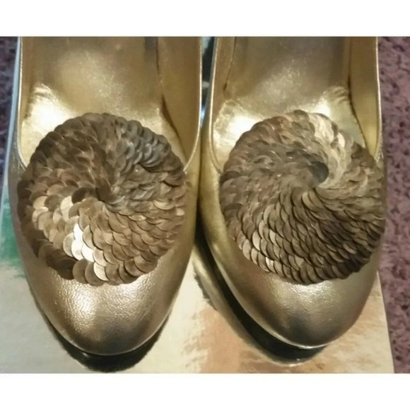 SIGERSON MORRISON Flair Silk Sahara Heels Sequins - Picture 2 of 10